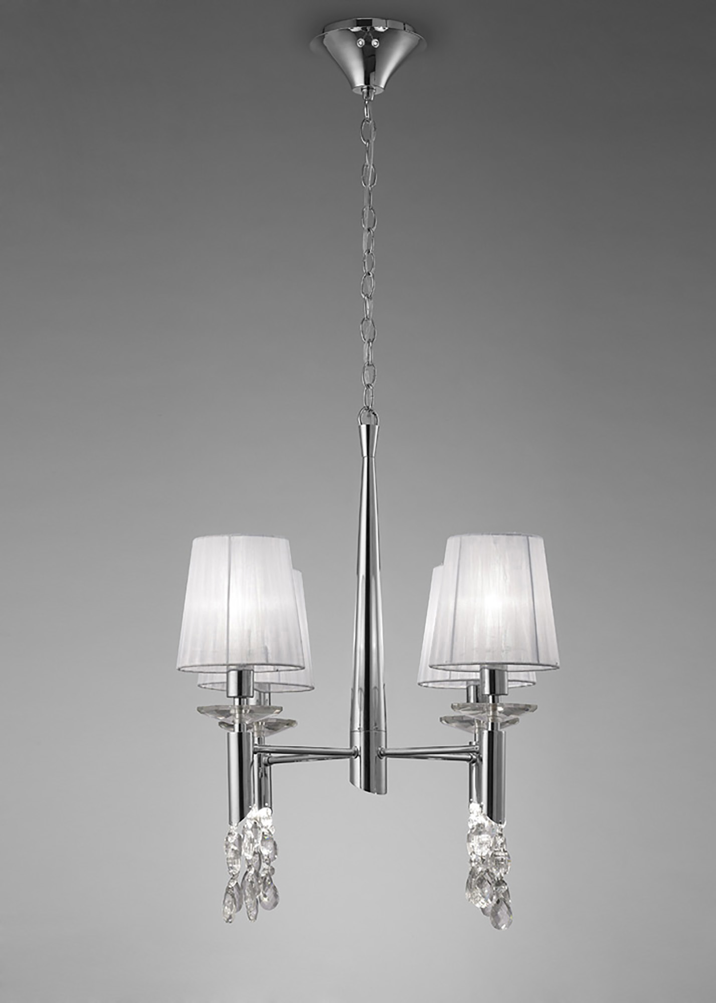 Tiffany Polished Chrome-White Crystal Ceiling Lights Mantra Shaded Crystal Fittings Tiffany Polished Chrome-White Crystal Ceiling Lights Mantra Shaded Crystal Fittings